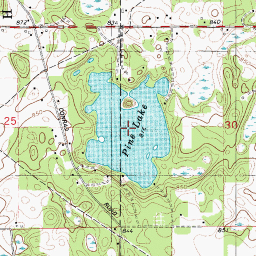Topographic Map of Pine Lake, MI