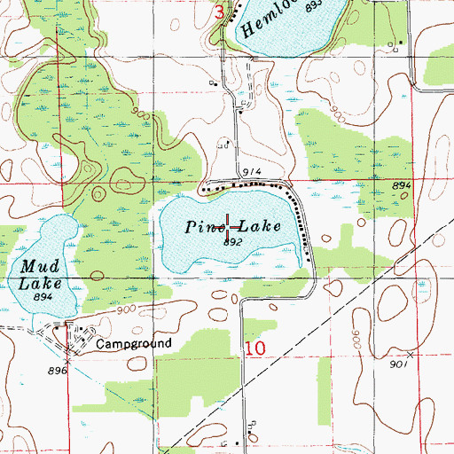 Topographic Map of Pine Lake, MI