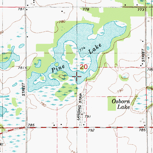 Topographic Map of Pine Lake, MI