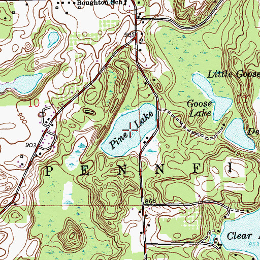 Topographic Map of Pine Lake, MI