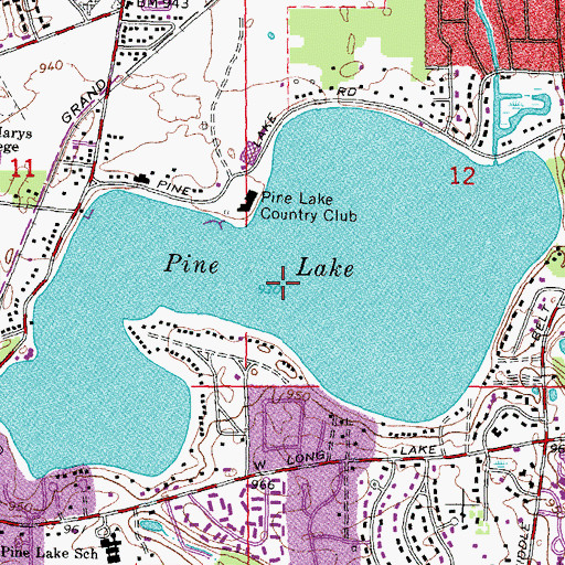 Topographic Map of Pine Lake, MI