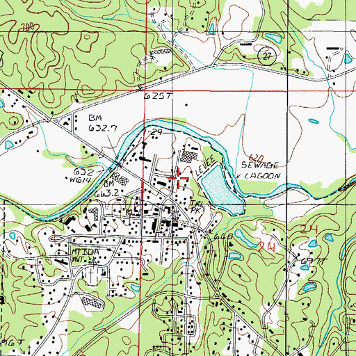 Topographic Map of Garrett Cemetery, AR