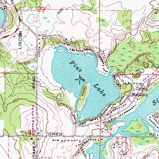 Topographic Map of Pine Lake, MI