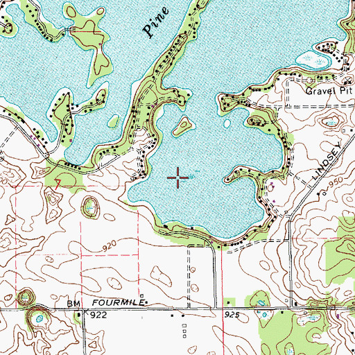 Topographic Map of Pine Lake, MI