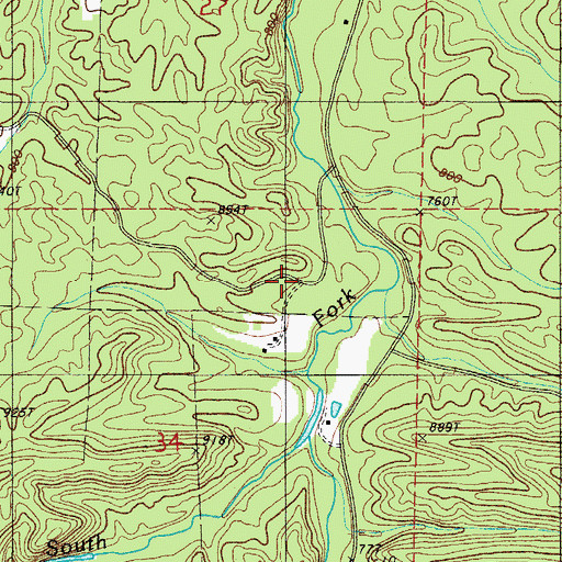 Topographic Map of Gaston School (historical), AR