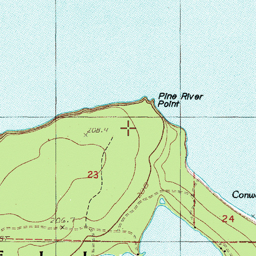 Topographic Map of Pine River Point, MI