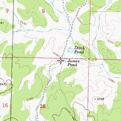 Topographic Map of James Pond, AZ