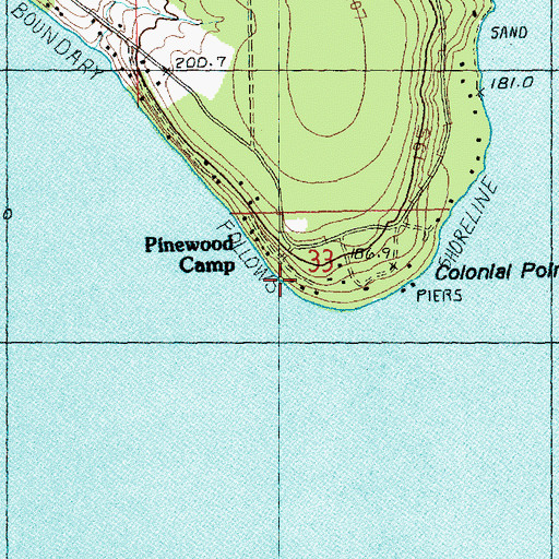 Topographic Map of Pinewood Camp, MI