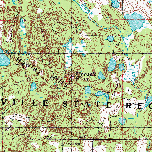 Topographic Map of Pinnacle Point, MI