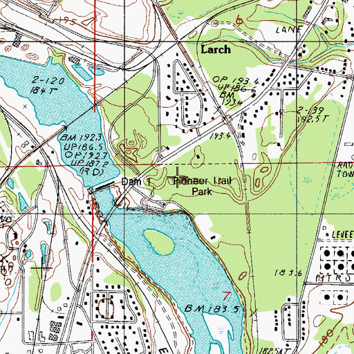 Topographic Map of Pioneer Trail Park, MI