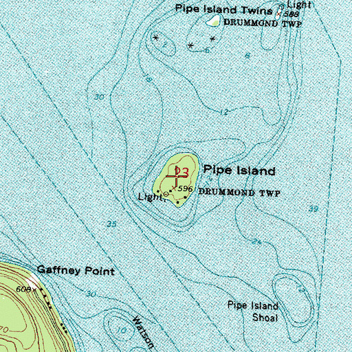 Topographic Map of Pipe Island, MI