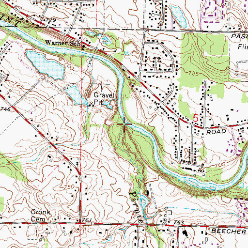 Topographic Map of Pirnie Creek, MI