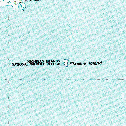 Topographic Map of Pismire Island, MI