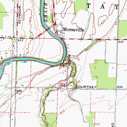 Topographic Map of Pitch Creek, MI