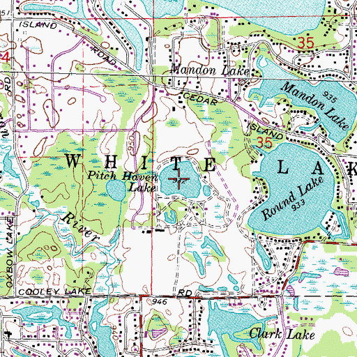 Topographic Map of Pitch Haven Lake, MI