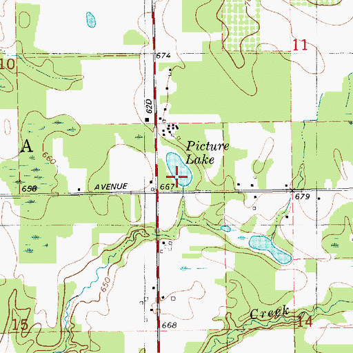 Topographic Map of Picture Lake, MI