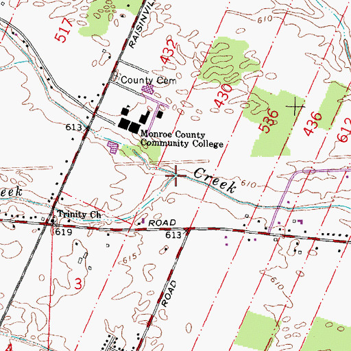 Topographic Map of Pitts Creek, MI