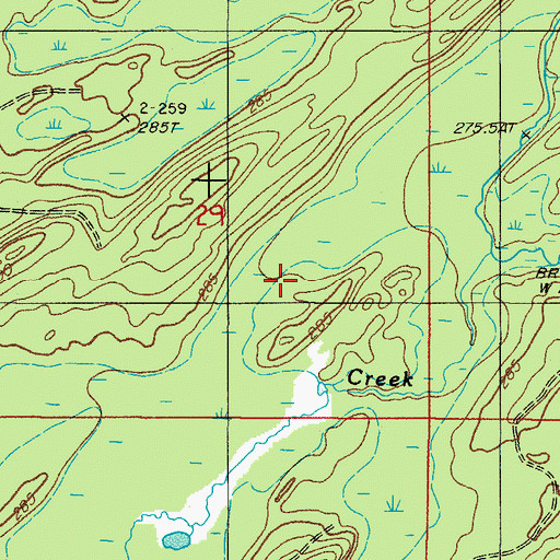 Topographic Map of Pittsburg Creek, MI