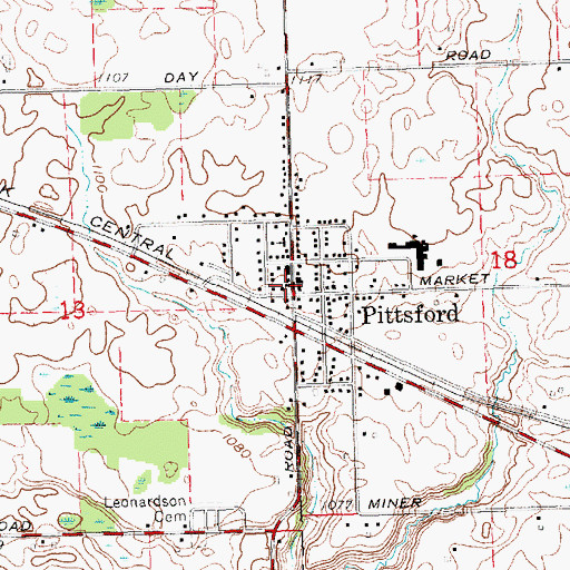 Topographic Map of Pittsford, MI