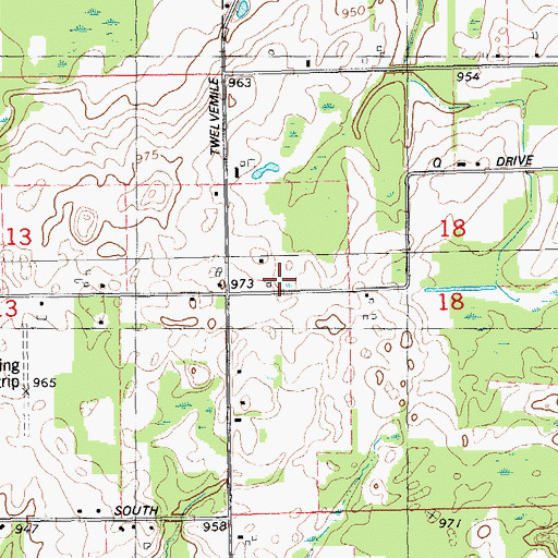 Topographic Map of Plains School, MI