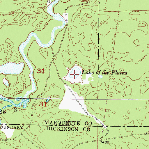 Topographic Map of Lake of The Plains, MI