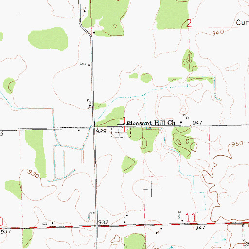 Topographic Map of Pleasant Hill Church, MI
