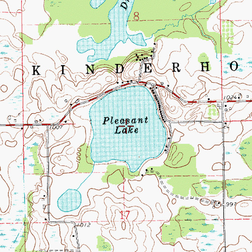 Topographic Map of North Pleasant Lake, MI