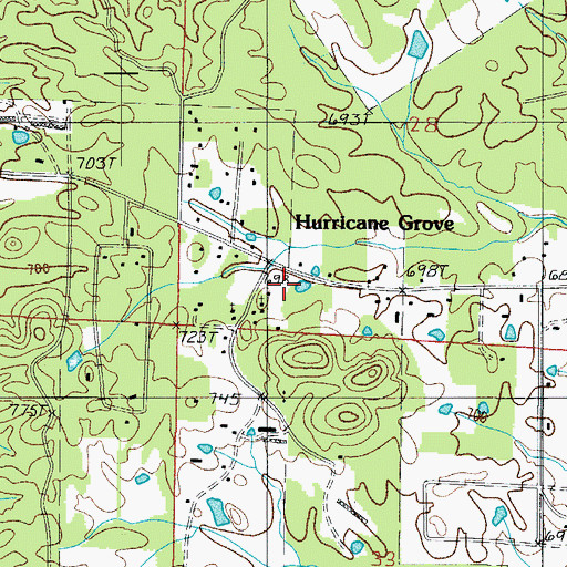 Topographic Map of Hurricane Grove School (historical), AR