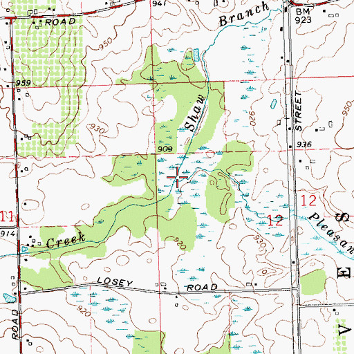Topographic Map of Pleasant Lake Drain, MI