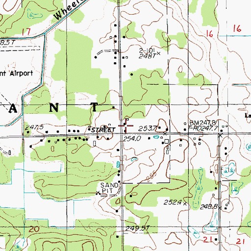Topographic Map of Pleasant Valley School, MI
