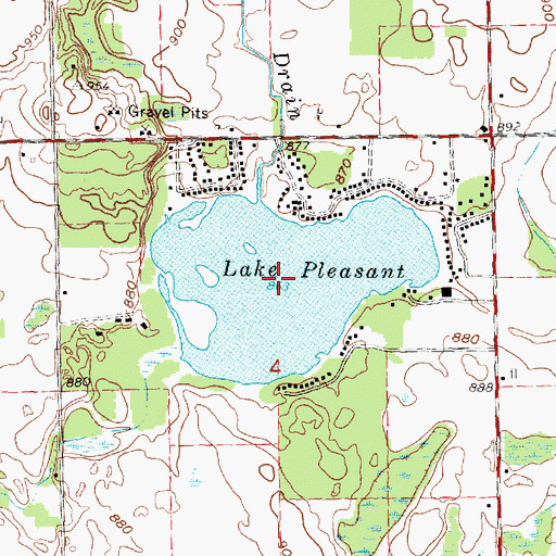 Topographic Map of Lake Pleasant, MI