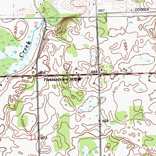Topographic Map of Pleasantview School, MI