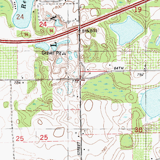 Topographic Map of Plopper School, MI