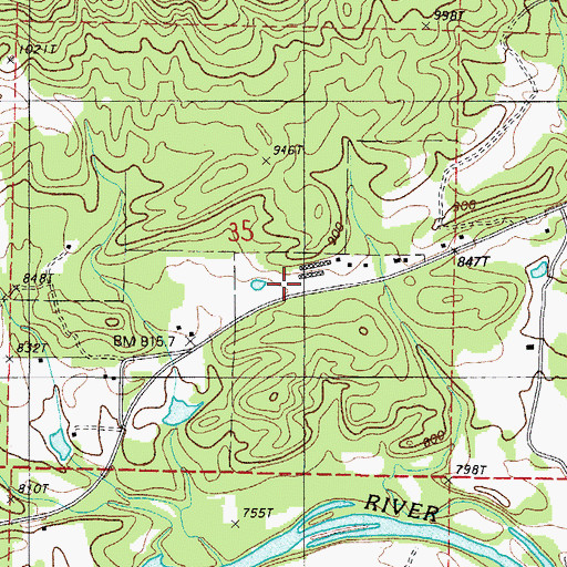 Topographic Map of Independence School (historical), AR