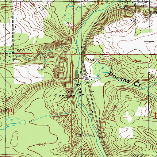 Topographic Map of Pocans Creek, MI