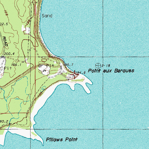 Topographic Map of Point aux Barques, MI