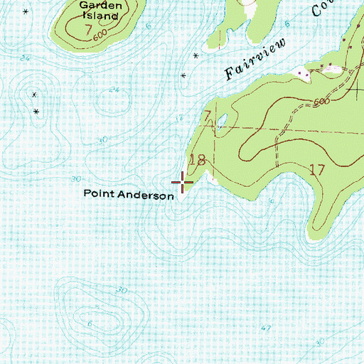 Topographic Map of Point Anderson, MI
