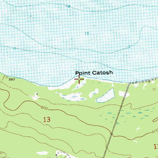 Topographic Map of Point Catosh, MI