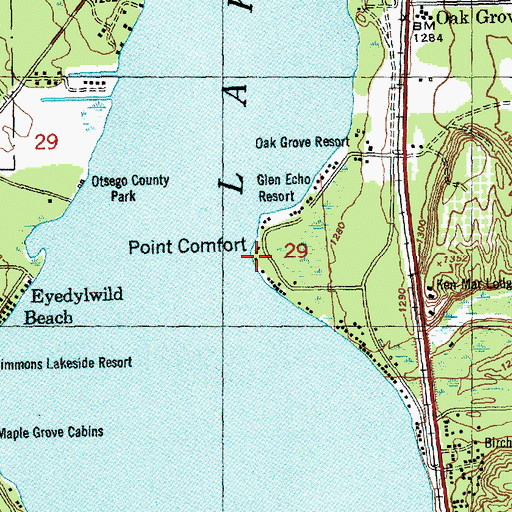 Topographic Map of Point Comfort, MI