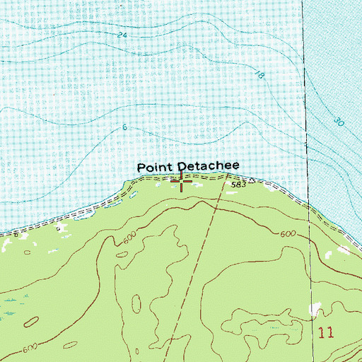 Topographic Map of Point Detache, MI