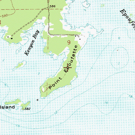 Topographic Map of Point Epoufette, MI