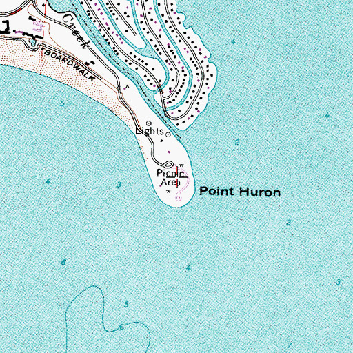 Topographic Map of Point Huron, MI