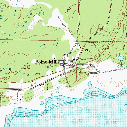 Topographic Map of Point Mills, MI