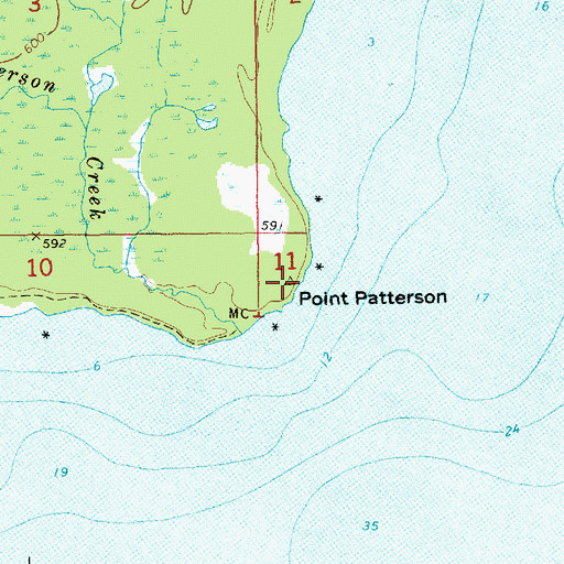 Topographic Map of Point Patterson, MI