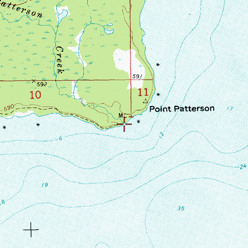 Topographic Map of Point Patterson Creek, MI