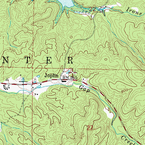 Topographic Map of Joplin Cemetery, AR