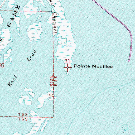 Topographic Map of Point Mouille, MI
