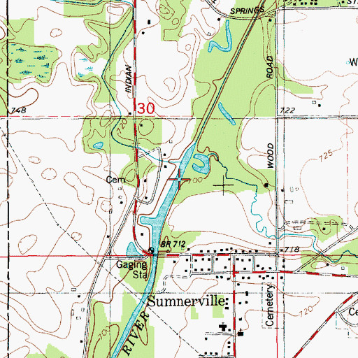 Topographic Map of Pokagon Creek, MI