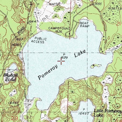 Topographic Map of Pomeroy Lake, MI