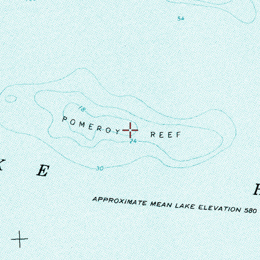 Topographic Map of Pomeroy Reef, MI